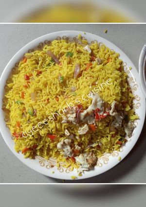 A picture of Scrambled egg fried rice.