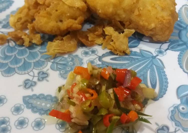 Resep Ikan tenggiri tepung sambal matah Anti Gagal