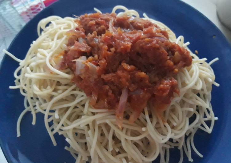 Recipe of Homemade Pasta with sardine sauce