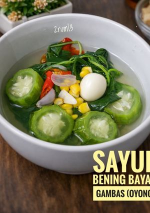 Foto resep Sayur Bening Bayam Gambas (Oyong)