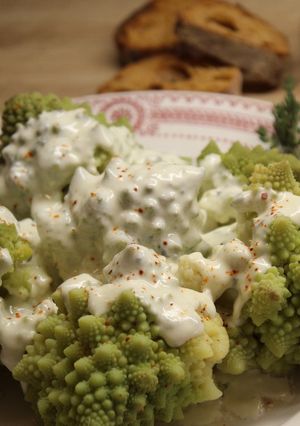 Une photo de Choux Romanesco à la crème de Roquefort