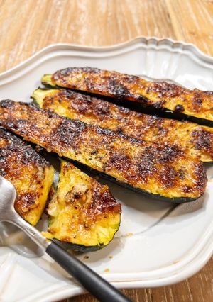 A picture of Zucchini with Miso Mayo Glaze.