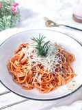 Spaghetti saus Tomat dan Jamur