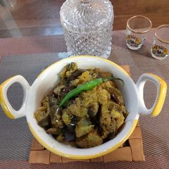 A picture of Eggplant And Poppy seeds Dry Sabzi.
