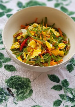 Foto resep Tumis buncis wortel orak2 telur