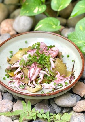 Hình của món Mực Xào Cải Chua.