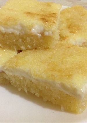 صورة لوصفة بسبوسة القشطة وماء الزهر 😋