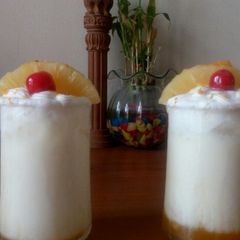 A picture of Pineapple punch sunrise lassi.