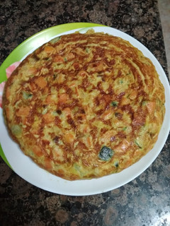 Foto principal de Tortilla de boniato, puerro y calabacín