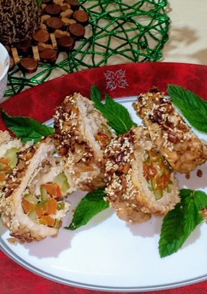 صورة لوصفة رول دجاج بالسودانى والسمسم
