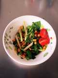 Spinach, Corn, Edamame, and Ume Ponzu Salad