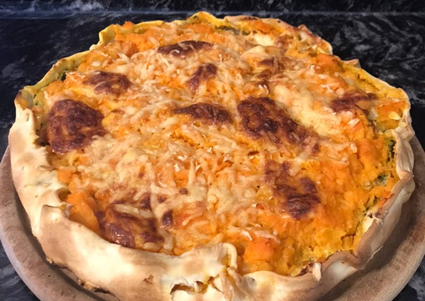 Tarta de calabaza y espinaca