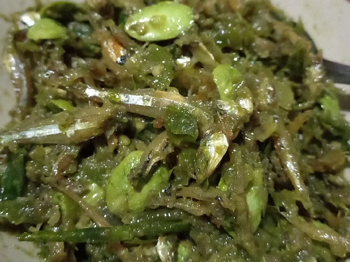 Easy Steps Prepare Recipes Sambel ijo teri pete the So Delicious Tasty.