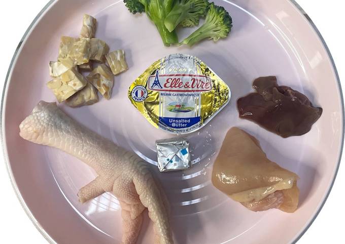 Resep MPASI 6m - Dada ayam, Hati ayam, Tempe