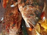 صينية سمك دينيس مشوي 🐠🐟🥔🍅