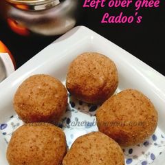 A picture of Wheat flour ladoo's using left over milk solids of ghee.