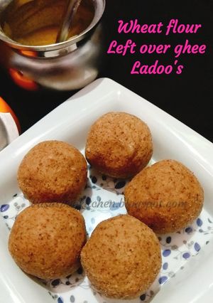 A picture of Wheat flour ladoo's using left over milk solids of ghee.