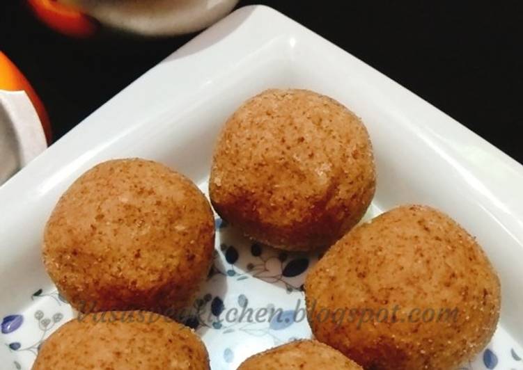 Wheat flour ladoo's using left over milk solids of ghee