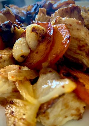 Une photo de Escalopes de poulet accompagnées