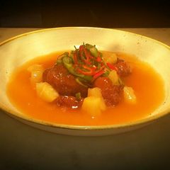 A picture of Sweet And Sour Chicken Balls.