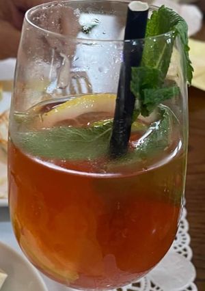 A picture of Lemon grass and mint green tea.