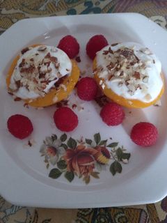 Una foto de Melocotones rellenos de queso crema