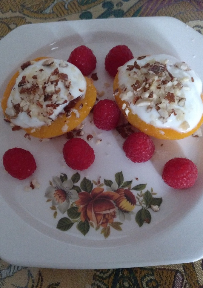 Una foto de Melocotones rellenos de queso crema