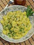 Karfiolkrémes, rukkolás gnocchi (vegán)