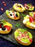Biscuit mini fruit pizza