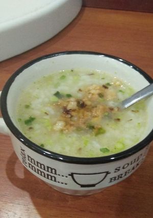 Hình của món Cháo tôm măng tây bông cải xanh cho bé 12m+.