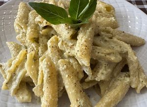 Una foto de Pasta al pesto de almendras