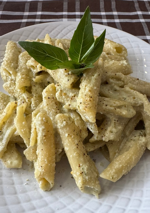 Una foto de Pasta al pesto de almendras