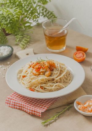 Foto resep Aglio e Olio with Shrimp