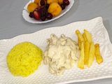 الدجاج بالكريمة - Poulet a la crème