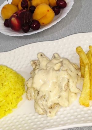 صورة لوصفة الدجاج بالكريمة - Poulet a la crème