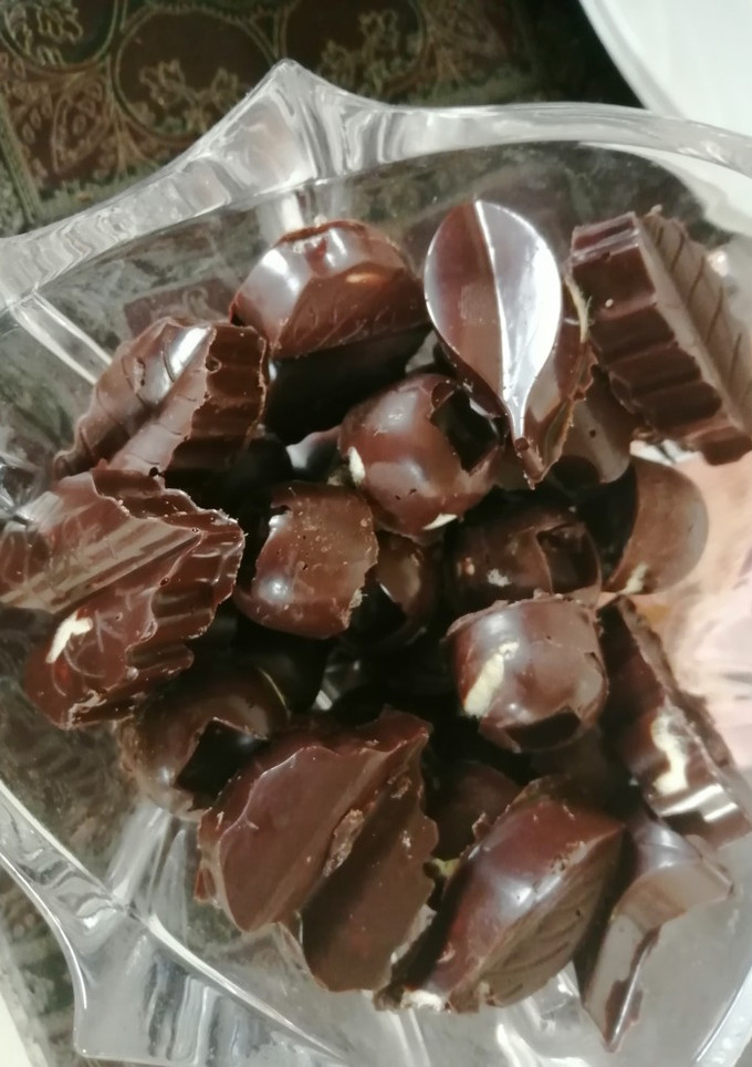 عکسی از دستور شکلات پشمکی خوشمزه با شکلات تلخ و سفید