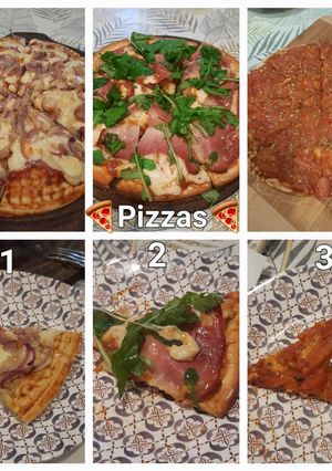 Una foto de 3 pizzas especiales para cumple en casa