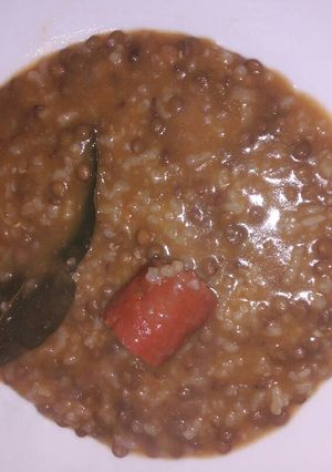 Una foto de Lentejas con arroz