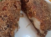 Una foto de zapallo anco relleno vegetariano