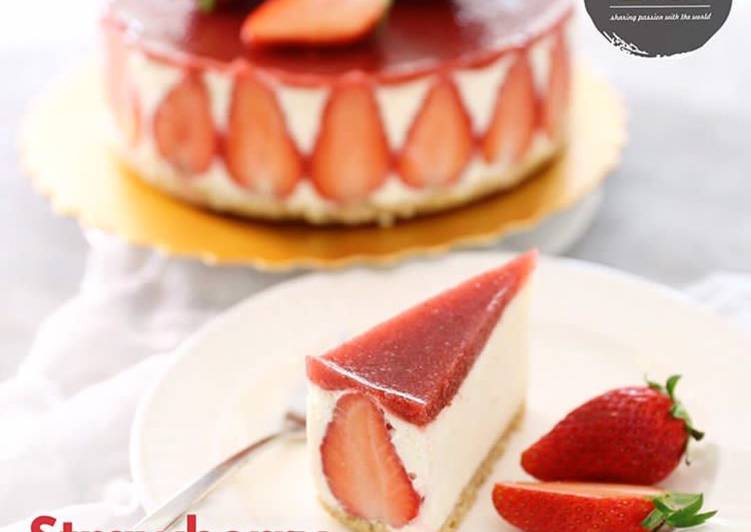 Langkah Mudah untuk Membuat Homemade Strawberry Cheesecake - No Bake, Bisa Manjain Lidah