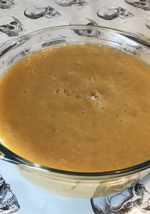 Une photo de Compote rhubarbe,bananes et orange