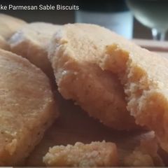 Parmesan Sable biscuits A picture of Parmesan Sable biscuits.
