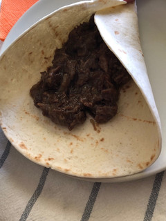 Una foto de Fajitas de carrilleras al oporto