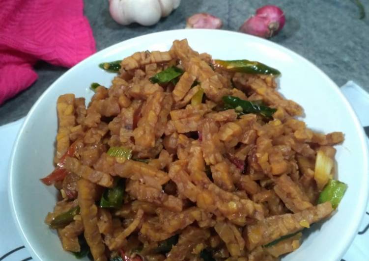 Oseng tempe pedas manis