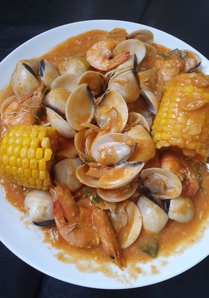 Foto resep Kerang kepah n udang saus padang