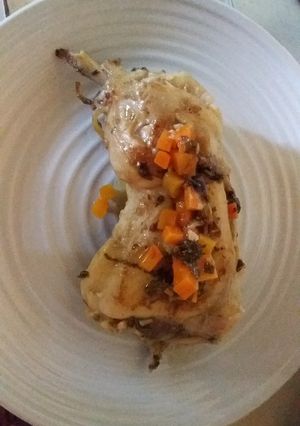 Una foto de Pollo con naranja dulce