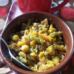 A picture of Masala chole pasta.