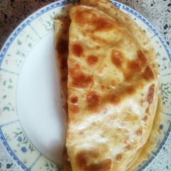 A picture of Egg pancakes for breakfast.