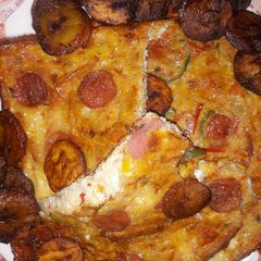 A picture of Fresh plaintain and egg frittata.