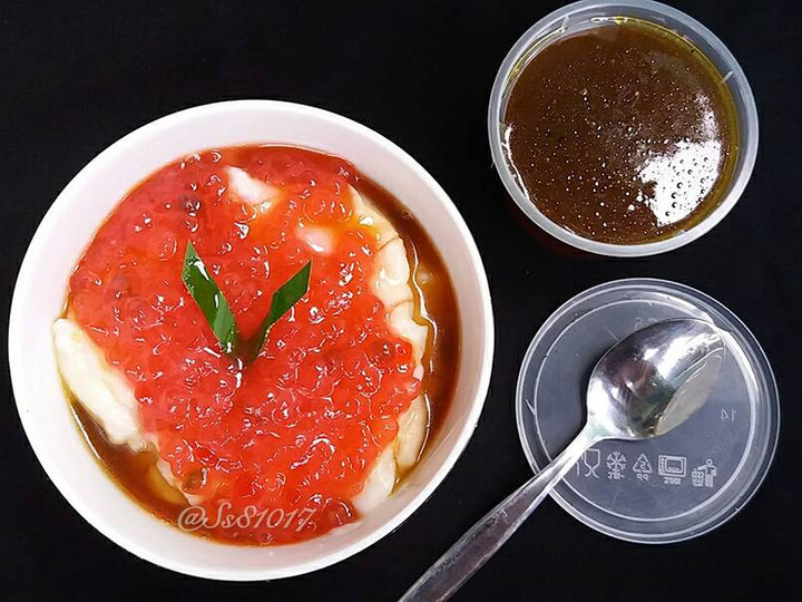 Resep Bubur sumsum mutiara saus gula merah #pr_olahantepungberas Irit Anti Gagal